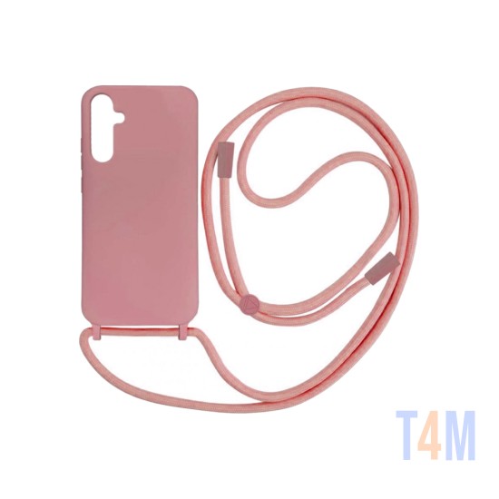 Silicone Case with String for Samsung Galaxy A25 5G Pink